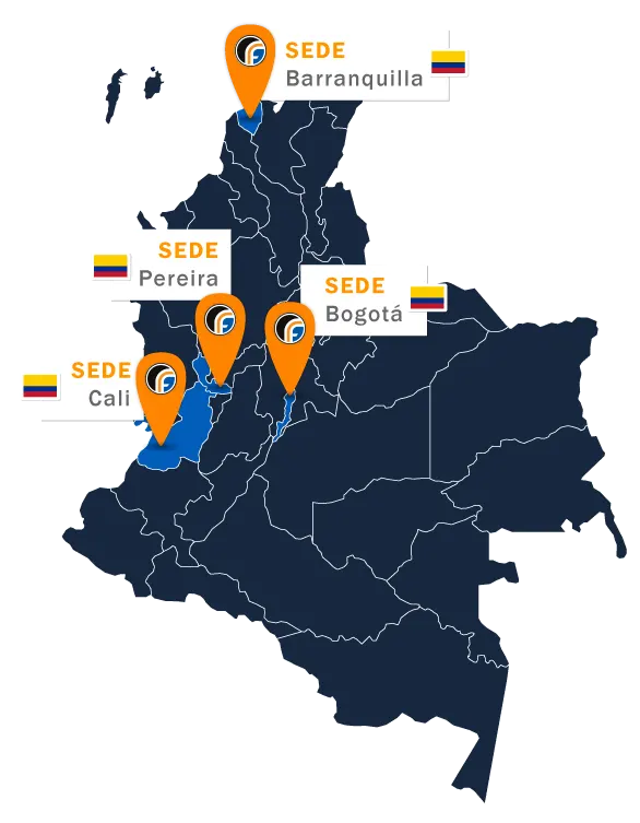 Mapa sedes Fimaca Colombia