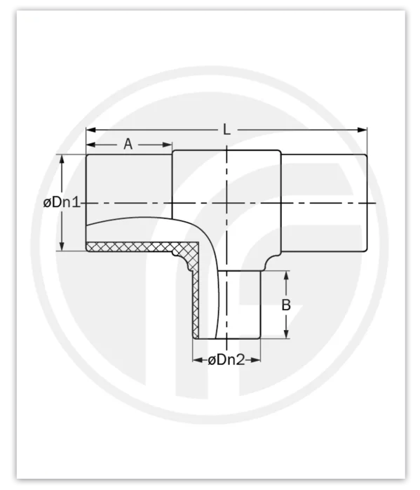 ESQUEMA DE TEE REDUCIDA PEAD